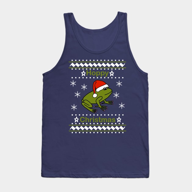 Frog says Hoppy Christmas Tank Top by ellenhenryart